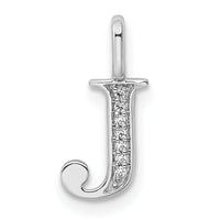 14K White Gold Diamond Letter J Initial Pendant-PM8365J-003-WA