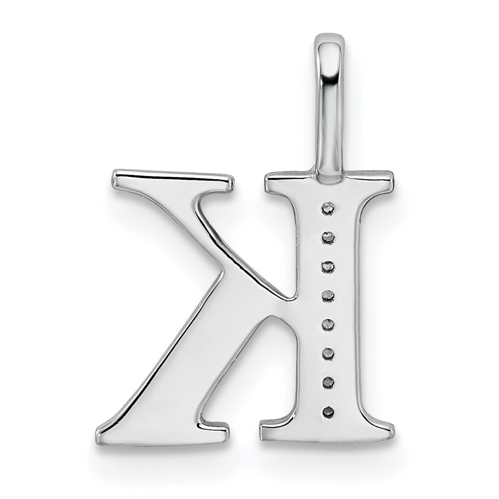 14K White Gold Diamond Letter K Initial Pendant-PM8365K-003-WA