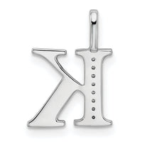 14K White Gold Diamond Letter K Initial Pendant-PM8365K-003-WA