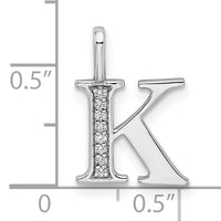 14K White Gold Diamond Letter K Initial Pendant-PM8365K-003-WA