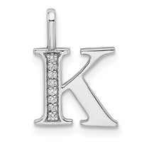 14K White Gold Diamond Letter K Initial Pendant-PM8365K-003-WA
