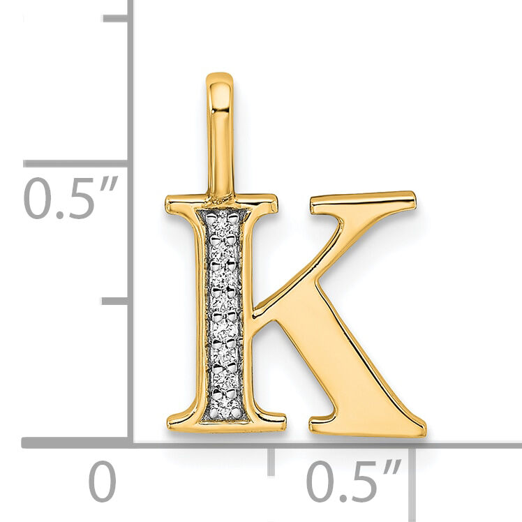 14k Diamond Letter K Initial Pendant-PM8365K-003-YA