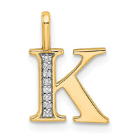 14k Diamond Letter K Initial Pendant-PM8365K-003-YA
