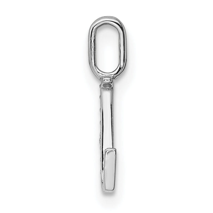 14K White Gold Diamond Letter L Initial Pendant-PM8365L-003-WA