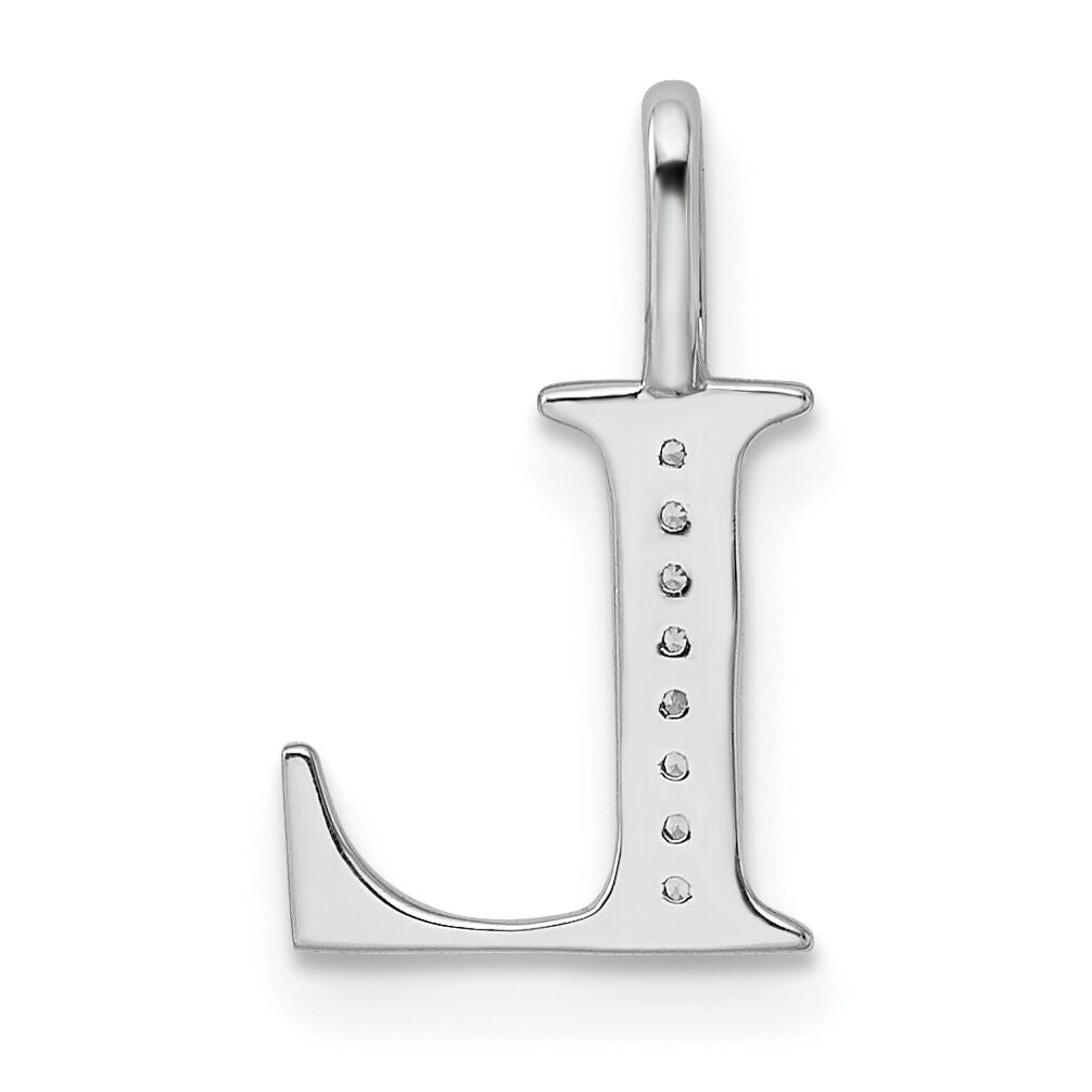 14K White Gold Diamond Letter L Initial Pendant-PM8365L-003-WA