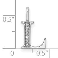 14K White Gold Diamond Letter L Initial Pendant-PM8365L-003-WA