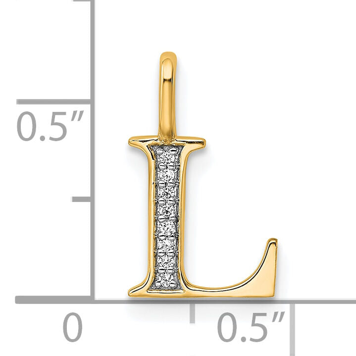 14k Diamond Letter L Initial Pendant-PM8365L-003-YA