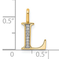 14k Diamond Letter L Initial Pendant-PM8365L-003-YA
