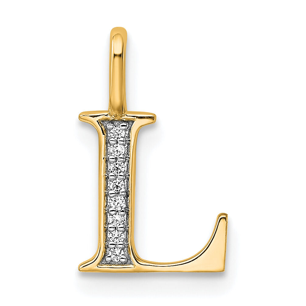 14k Diamond Letter L Initial Pendant-PM8365L-003-YA