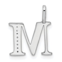 14K White Gold Diamond Letter M Initial Pendant-PM8365M-003-WA