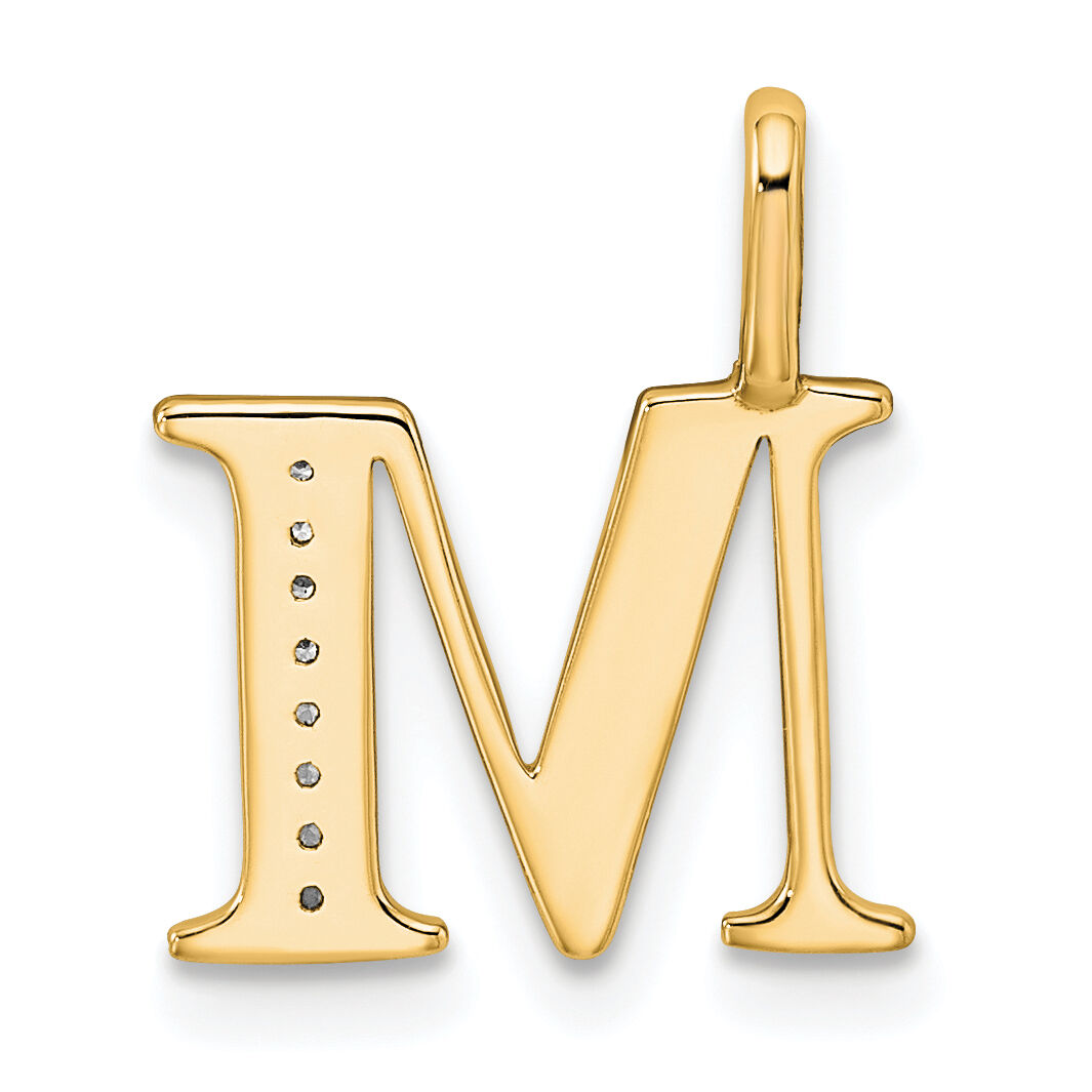 14k Diamond Letter M Initial Pendant-PM8365M-003-YA