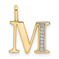 14k Diamond Letter M Initial Pendant-PM8365M-003-YA