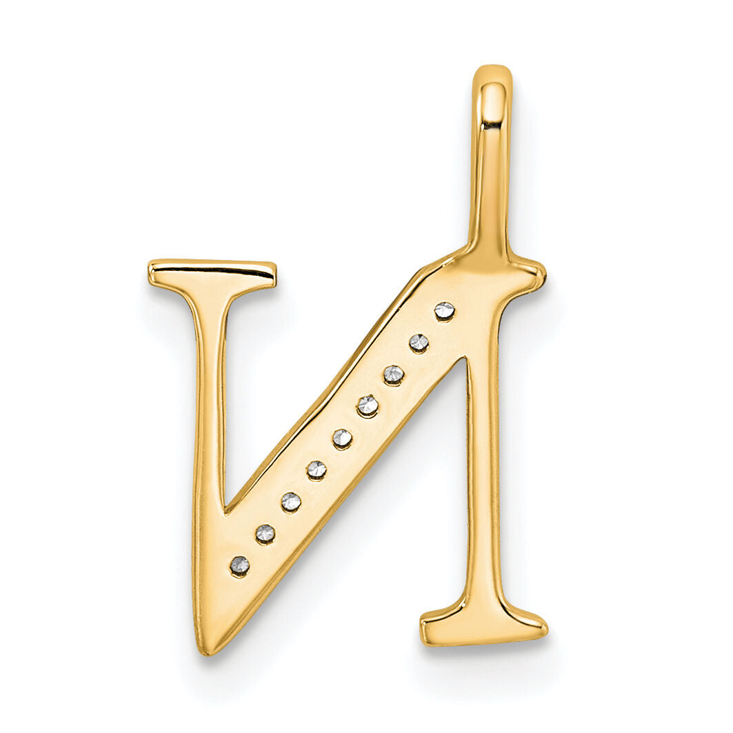 14k Diamond Letter N Initial Pendant-PM8365N-003-YA