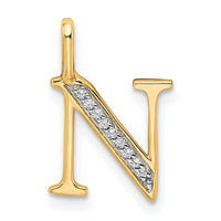 14k Diamond Letter N Initial Pendant-PM8365N-003-YA