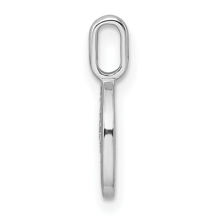 14K White Gold Diamond Letter O Initial Pendant-PM8365O-002-WA