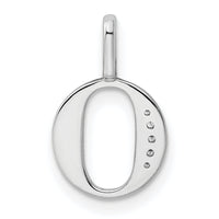 14K White Gold Diamond Letter O Initial Pendant-PM8365O-002-WA