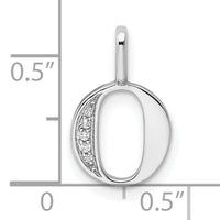 14K White Gold Diamond Letter O Initial Pendant-PM8365O-002-WA