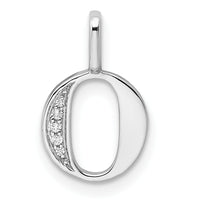 14K White Gold Diamond Letter O Initial Pendant-PM8365O-002-WA