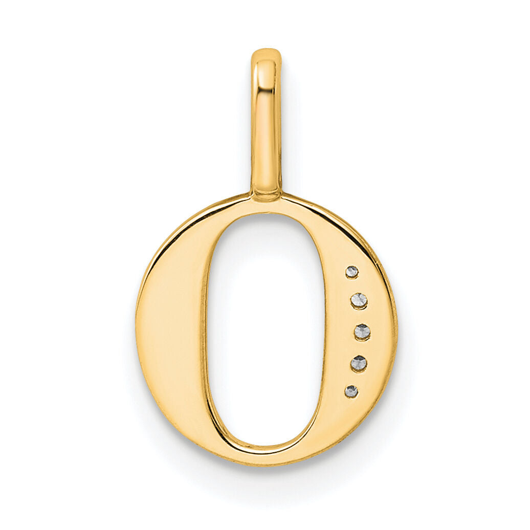 14k Diamond Letter O Initial Pendant-PM8365O-002-YA
