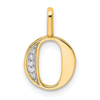 14k Diamond Letter O Initial Pendant-PM8365O-002-YA