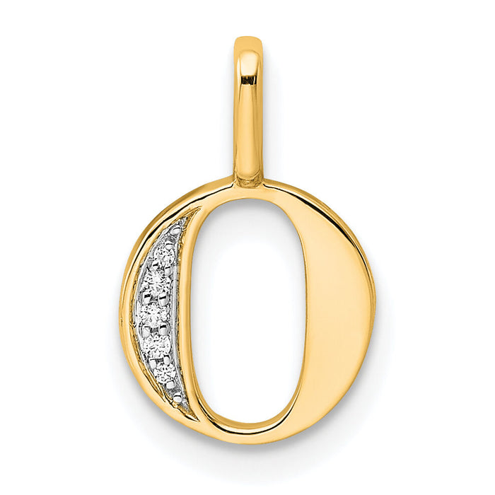 14k Diamond Letter O Initial Pendant-PM8365O-002-YA