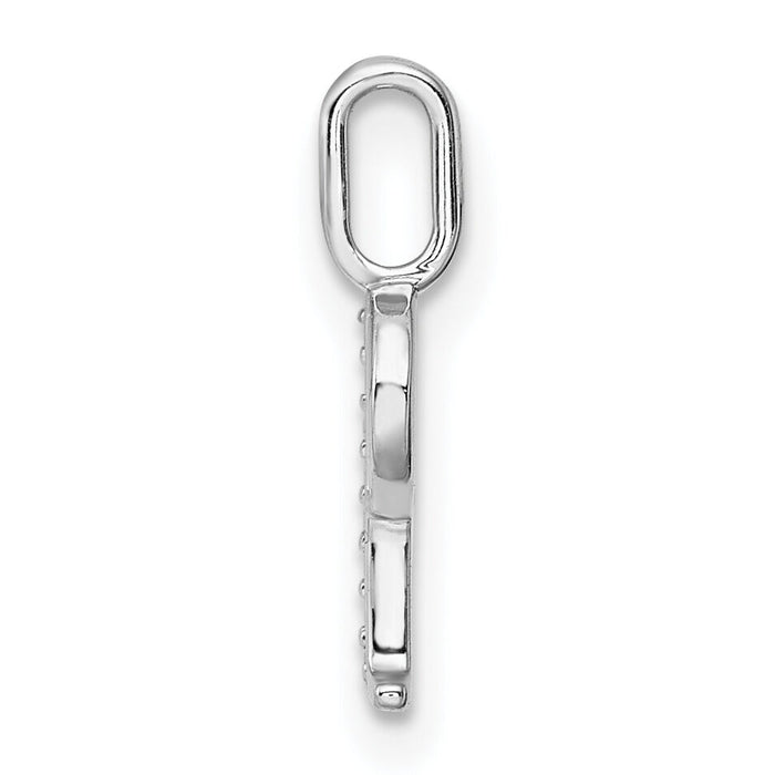 14K White Gold Diamond Letter P Initial Pendant-PM8365P-003-WA