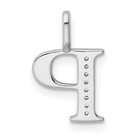 14K White Gold Diamond Letter P Initial Pendant-PM8365P-003-WA
