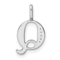 14K White Gold Diamond Letter Q Initial Pendant-PM8365Q-002-WA