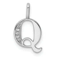 14K White Gold Diamond Letter Q Initial Pendant-PM8365Q-002-WA