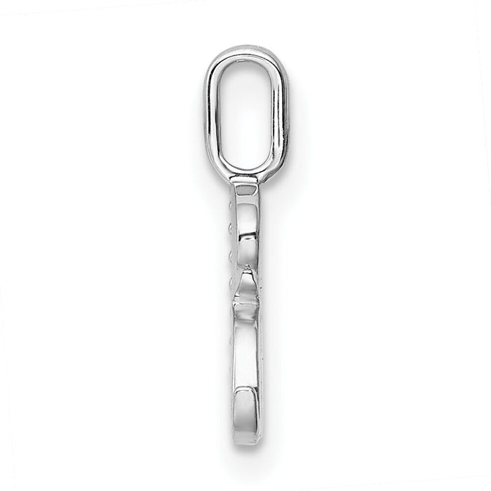 14K White Gold Diamond Letter R Initial Pendant-PM8365R-002-WA