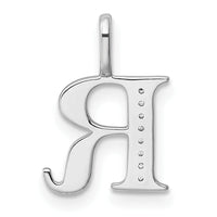 14K White Gold Diamond Letter R Initial Pendant-PM8365R-002-WA