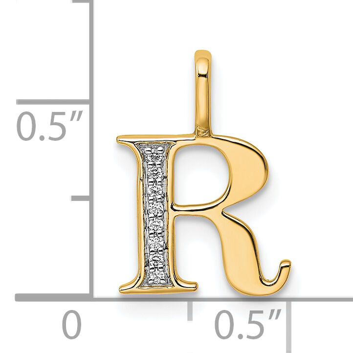 14k Diamond Letter R Initial Pendant-PM8365R-002-YA