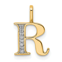 14k Diamond Letter R Initial Pendant-PM8365R-002-YA