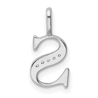 14K White Gold Diamond Letter S Initial Pendant-PM8365S-002-WA