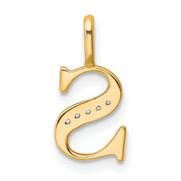 14k Diamond Letter S Initial Pendant-PM8365S-002-YA