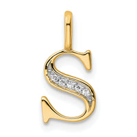14k Diamond Letter S Initial Pendant-PM8365S-002-YA