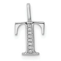14K White Gold Diamond Letter T Initial Pendant-PM8365T-002-WA