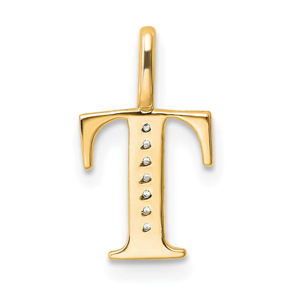 14k Diamond Letter T Initial Pendant-PM8365T-002-YA