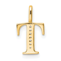 14k Diamond Letter T Initial Pendant-PM8365T-002-YA