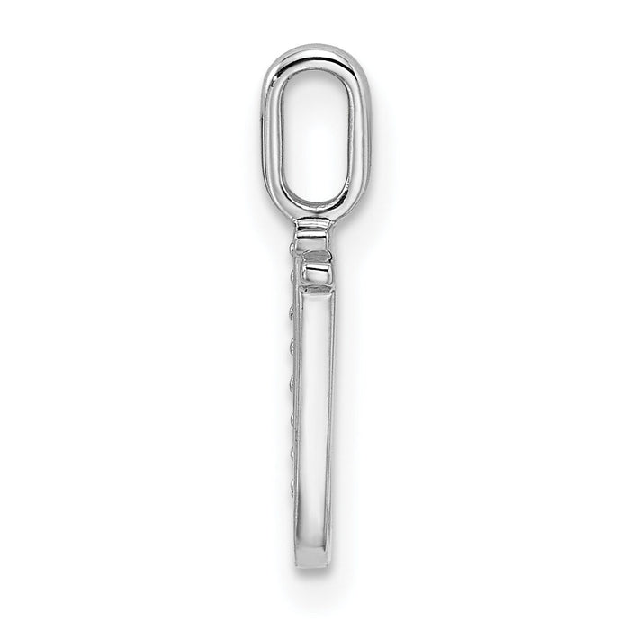 14K White Gold Diamond Letter U Initial Pendant-PM8365U-002-WA