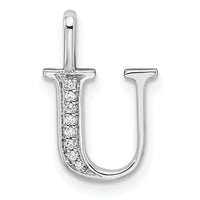 14K White Gold Diamond Letter U Initial Pendant-PM8365U-002-WA