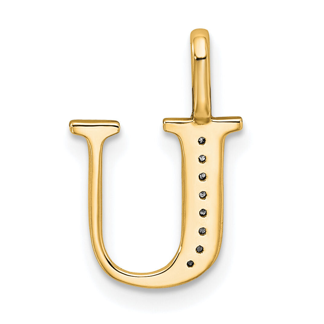 14k Diamond Letter U Initial Pendant-PM8365U-002-YA