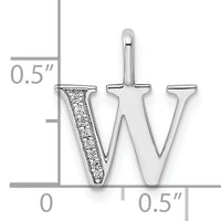 14K White Gold Diamond Letter W Initial Pendant-PM8365W-003-WA