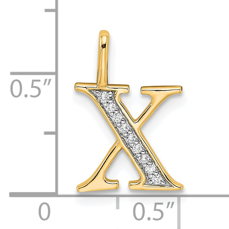 14k Diamond Initial X Pendant-PM8365X-004-YA