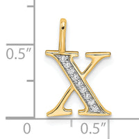 14k Diamond Initial X Pendant-PM8365X-004-YA