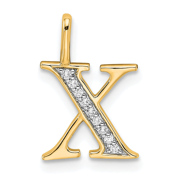 14k Diamond Initial X Pendant-PM8365X-004-YA