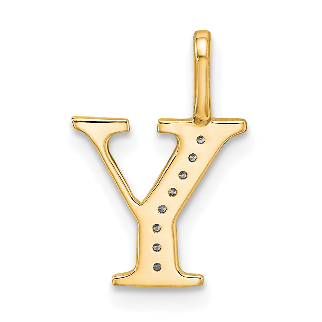 14k Diamond Letter Y Initial Pendant-PM8365Y-004-YA