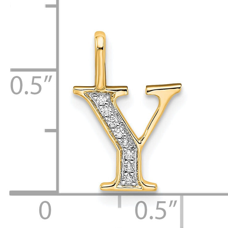14k Diamond Letter Y Initial Pendant-PM8365Y-004-YA