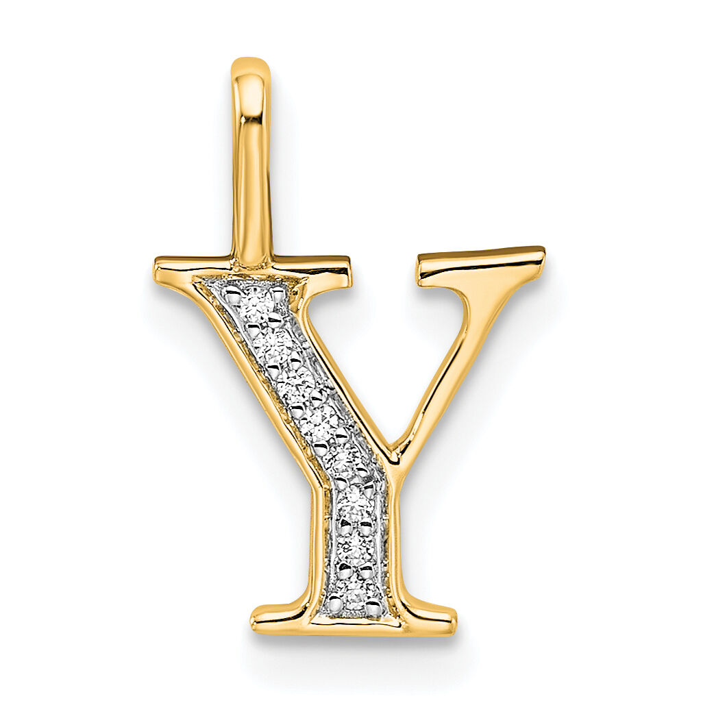 14k Diamond Letter Y Initial Pendant-PM8365Y-004-YA