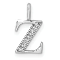 14K White Gold Diamond Letter Z Initial Pendant-PM8365Z-004-WA